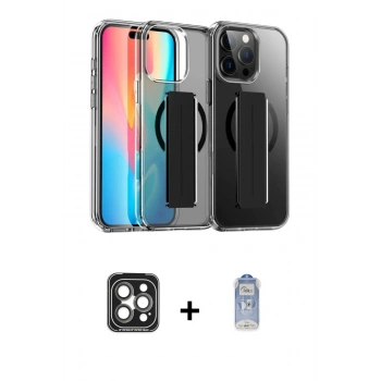 MARSİLYAN™- iPhone 15 Pro Max Kılıf Nova Işık Koleksiyonu - Siyah Joko Magic 5D Cam + PVD Metal Kamera Lens - GI