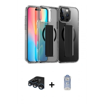 MARSİLYAN™- iPhone 15 Pro Max Kılıf Nova Işık Koleksiyonu - Siyah Joko Magic 5D Cam + Raze Metal Kamera Lens - LT