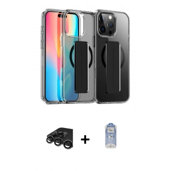 MARSİLYAN™- iPhone 15 Pro Max Kılıf Nova Işık Koleksiyonu - Siyah Joko Magic 5D Cam + Raze Metal Kamera Lens - TMGI