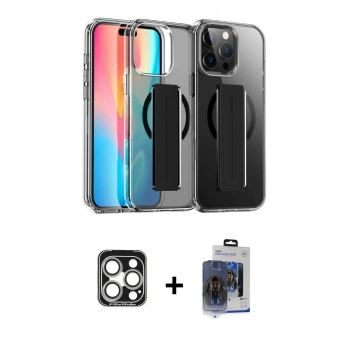 MARSİLYAN™- iPhone 15 Pro Max Kılıf Nova Işık Koleksiyonu - Siyah Vanessa Magic Cam + PVD Metal Kamera Lens - GS