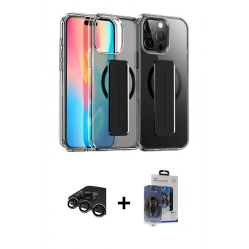 MARSİLYAN™- iPhone 15 Pro Max Kılıf Nova Işık Koleksiyonu - Siyah Vanessa Magic Cam + Raze Metal Kamera Lens - TMGI