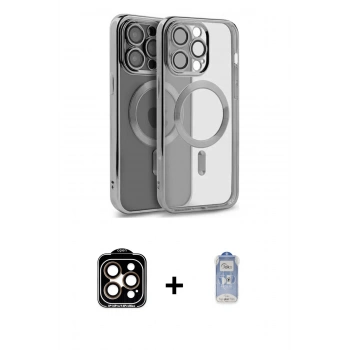 MARSİLYAN™- iPhone 15 Pro Max Kılıf Nova Işık Özel Seri - Siyah Joko Magic 5D Cam + PVD Metal Kamera Lens - TU