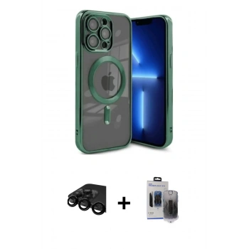 MARSİLYAN™- iPhone 15 Pro Max Kılıf Nova Işık Özel Seri - Siyah Vanessa Magic Hayalet Cam + Raze Metal Kamera Lens - SH