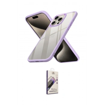 MARSİLYAN™- iPhone 15 Pro Max Kılıf Nova Işık Serisi - Siyah Bilvis 3D Mat Cam Ekran Koruyucu