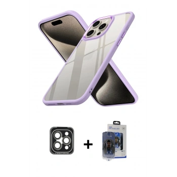 MARSİLYAN™- iPhone 15 Pro Max Kılıf Nova Işık Serisi - Siyah Vanessa Magic Cam + PVD Metal Kamera Lens - GI