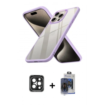 MARSİLYAN™- iPhone 15 Pro Max Kılıf Nova Işık Serisi - Siyah Vanessa Magic Cam + PVD Metal Kamera Lens - SH