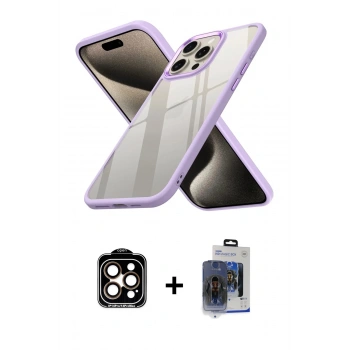 MARSİLYAN™- iPhone 15 Pro Max Kılıf Nova Işık Serisi - Siyah Vanessa Magic Cam + PVD Metal Kamera Lens - TU