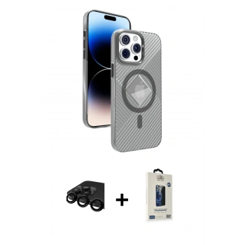 MARSİLYAN™- iPhone 15 Pro Max Kılıf Nova Modern Prime - Siyah Bilvis Hayalet Cam Ekran Koruyucu + Raze Metal Kamera Lens - SH