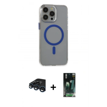 MARSİLYAN™- iPhone 15 Pro Max Kılıf Odak Form Özel Seri - Siyah 360 Mat Full Body Arka Koruyucu + Raze Metal Kamera Lens - LT
