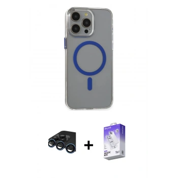MARSİLYAN™- iPhone 15 Pro Max Kılıf Odak Form Özel Seri - Siyah Bilvis 5in1 3D Magic Cam Ekran Koruyucu + Raze Metal Kamera Lens - LT