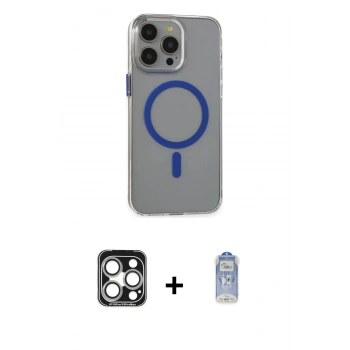MARSİLYAN™- iPhone 15 Pro Max Kılıf Odak Form Özel Seri - Siyah Joko Magic 5D Cam + PVD Metal Kamera Lens - GS