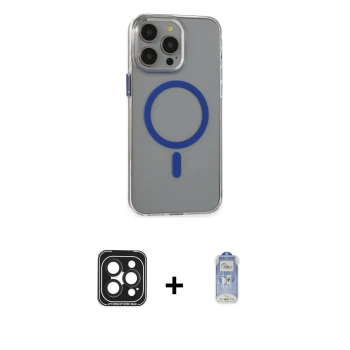 MARSİLYAN™- iPhone 15 Pro Max Kılıf Odak Form Özel Seri - Siyah Joko Magic 5D Cam + PVD Metal Kamera Lens - SH