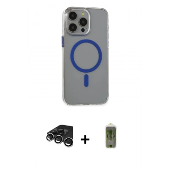 MARSİLYAN™- iPhone 15 Pro Max Kılıf Odak Form Özel Seri - Siyah Joko Magic 5D Hayalet Cam + Raze Metal Kamera Lens - GS