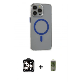 MARSİLYAN™- iPhone 15 Pro Max Kılıf Odak Form Özel Seri - Siyah Joko Magic 5D Hayalet Cam + PVD Metal Kamera Lens - TU