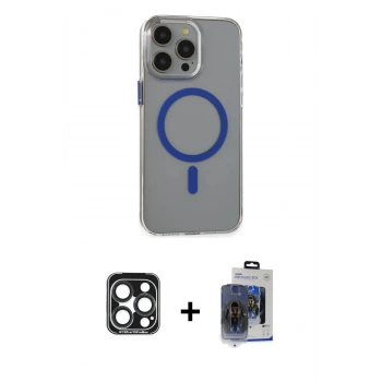 MARSİLYAN™- iPhone 15 Pro Max Kılıf Odak Form Özel Seri - Siyah Vanessa Magic Cam + PVD Metal Kamera Lens - LT
