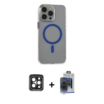 MARSİLYAN™- iPhone 15 Pro Max Kılıf Odak Form Özel Seri - Siyah Vanessa Magic Cam + PVD Metal Kamera Lens - SH