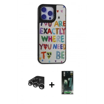 MARSİLYAN™- iPhone 15 Pro Max Kılıf Odak Klasik Serisi - Şeffaf 360 Full Body Arka Koruyucu + Raze Metal Kamera Lens - GS