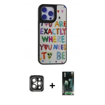 MARSİLYAN™- iPhone 15 Pro Max Kılıf Odak Klasik Serisi - Siyah 360 Mat Full Body Arka Koruyucu + PVD Metal Kamera Lens - GI