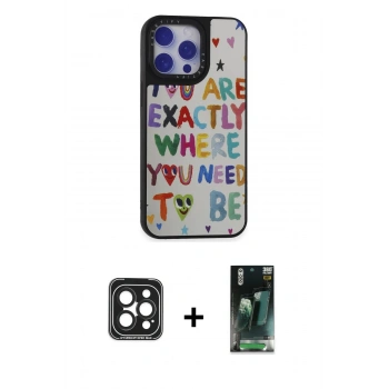 MARSİLYAN™- iPhone 15 Pro Max Kılıf Odak Klasik Serisi - Siyah 360 Mat Full Body Arka Koruyucu + PVD Metal Kamera Lens - SH