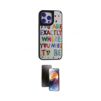 MARSİLYAN™- iPhone 15 Pro Max Kılıf Odak Klasik Serisi - Siyah 3D Antistatik Mat Seramik Nano Ekran Koruyucu