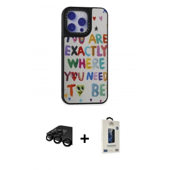 MARSİLYAN™- iPhone 15 Pro Max Kılıf Odak Klasik Serisi - Siyah Bilvis Hayalet Cam Ekran Koruyucu + Raze Metal Kamera Lens - SH
