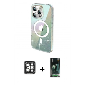 MARSİLYAN™- iPhone 15 Pro Max Kılıf Odak Modern Serisi - Siyah 360 Mat Full Body Arka Koruyucu + PVD Metal Kamera Lens - GI