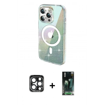 MARSİLYAN™- iPhone 15 Pro Max Kılıf Odak Modern Serisi - Siyah 360 Mat Full Body Arka Koruyucu + PVD Metal Kamera Lens - LT