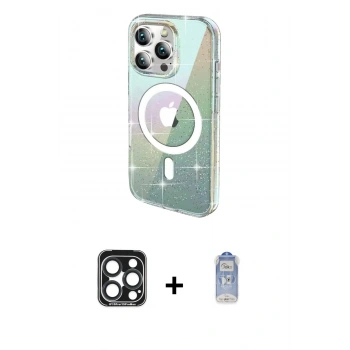 MARSİLYAN™- iPhone 15 Pro Max Kılıf Odak Modern Serisi - Siyah Joko Magic 5D Cam + PVD Metal Kamera Lens - LT