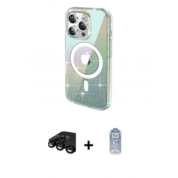 MARSİLYAN™- iPhone 15 Pro Max Kılıf Odak Modern Serisi - Siyah Joko Magic 5D Cam + Raze Metal Kamera Lens - SH