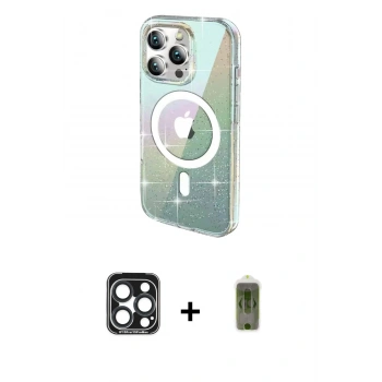 MARSİLYAN™- iPhone 15 Pro Max Kılıf Odak Modern Serisi - Siyah Joko Magic 5D Hayalet Cam + PVD Metal Kamera Lens - LT