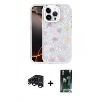 MARSİLYAN™- iPhone 15 Pro Max Kılıf Odak Prime - Şeffaf 360 Full Body Arka Koruyucu + Raze Metal Kamera Lens - LT