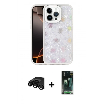 MARSİLYAN™- iPhone 15 Pro Max Kılıf Odak Prime - Siyah 360 Mat Full Body Arka Koruyucu + Raze Metal Kamera Lens - SH
