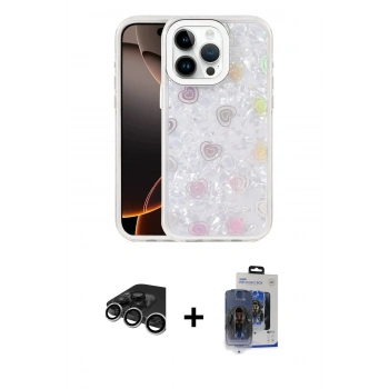 MARSİLYAN™- iPhone 15 Pro Max Kılıf Odak Prime - Siyah Vanessa Magic Cam + Raze Metal Kamera Lens - GS