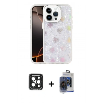 MARSİLYAN™- iPhone 15 Pro Max Kılıf Odak Prime - Siyah Vanessa Magic Cam + PVD Metal Kamera Lens - SH