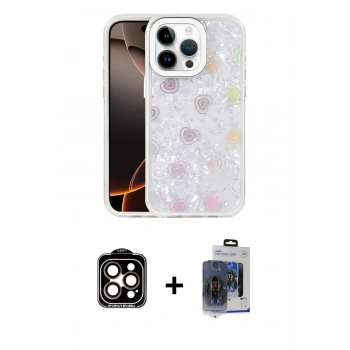 MARSİLYAN™- iPhone 15 Pro Max Kılıf Odak Prime - Siyah Vanessa Magic Cam + PVD Metal Kamera Lens - TU
