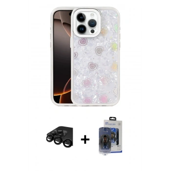 MARSİLYAN™- iPhone 15 Pro Max Kılıf Odak Prime - Siyah Vanessa Magic Cam + Raze Metal Kamera Lens - SH