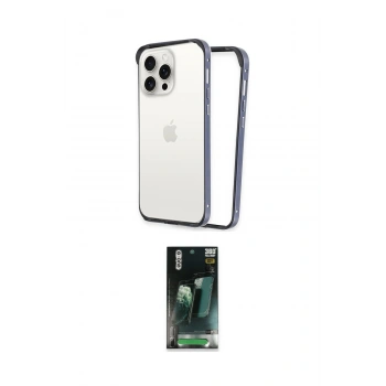 MARSİLYAN™- iPhone 15 Pro Max Kılıf Pusula Asil Koleksiyonu - Siyah 360 Mat Full Body Arka Koruyucu