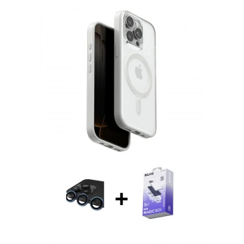 MARSİLYAN™- iPhone 15 Pro Max Kılıf Pusula Form Serisi - Siyah Bilvis 5in1 5D Magic Hayalet Cam Ekran Koruyucu + Raze Metal Kamera Lens - LT