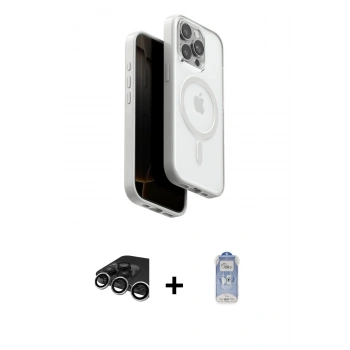 MARSİLYAN™- iPhone 15 Pro Max Kılıf Pusula Form Serisi - Siyah Joko Magic 5D Cam + Raze Metal Kamera Lens - GS
