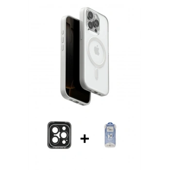 MARSİLYAN™- iPhone 15 Pro Max Kılıf Pusula Form Serisi - Siyah Joko Magic 5D Cam + PVD Metal Kamera Lens - SH