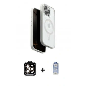 MARSİLYAN™- iPhone 15 Pro Max Kılıf Pusula Form Serisi - Siyah Joko Magic 5D Cam + PVD Metal Kamera Lens - TU