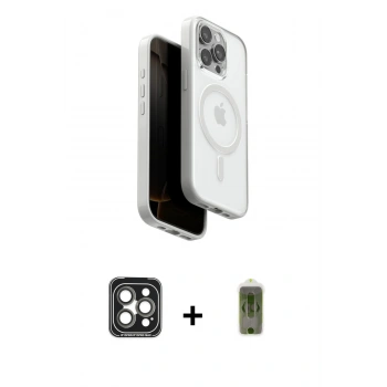 MARSİLYAN™- iPhone 15 Pro Max Kılıf Pusula Form Serisi - Siyah Joko Magic 5D Hayalet Cam + PVD Metal Kamera Lens - GI