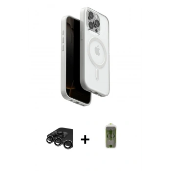 MARSİLYAN™- iPhone 15 Pro Max Kılıf Pusula Form Serisi - Siyah Joko Magic 5D Hayalet Cam + Raze Metal Kamera Lens - TMGI