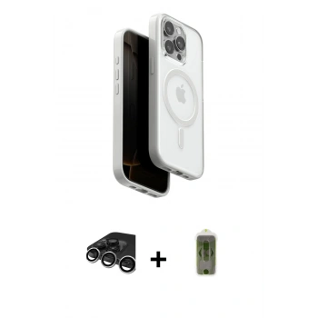 MARSİLYAN™- iPhone 15 Pro Max Kılıf Pusula Form Serisi - Siyah Joko Magic 5D Hayalet Cam + Raze Metal Kamera Lens - GS