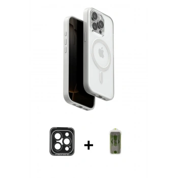 MARSİLYAN™- iPhone 15 Pro Max Kılıf Pusula Form Serisi - Siyah Joko Magic 5D Hayalet Cam + PVD Metal Kamera Lens - SH