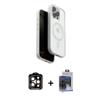 MARSİLYAN™- iPhone 15 Pro Max Kılıf Pusula Form Serisi - Siyah Vanessa Magic Cam + PVD Metal Kamera Lens - TU