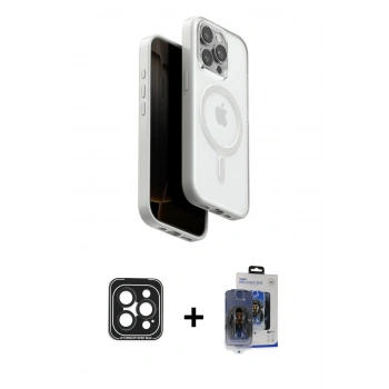MARSİLYAN™- iPhone 15 Pro Max Kılıf Pusula Form Serisi - Siyah Vanessa Magic Cam + PVD Metal Kamera Lens - SH