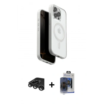 MARSİLYAN™- iPhone 15 Pro Max Kılıf Pusula Form Serisi - Siyah Vanessa Magic Cam + Raze Metal Kamera Lens - TMGI