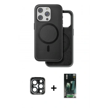 MARSİLYAN™- iPhone 15 Pro Max Kılıf Pusula Işık Koleksiyonu - Şeffaf 360 Full Body Arka Koruyucu + PVD Metal Kamera Lens - LT