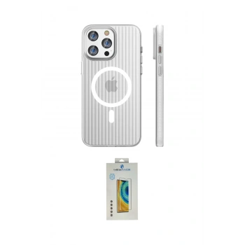 MARSİLYAN™- iPhone 15 Pro Max Kılıf Pusula Minimal Koleksiyonu - Siyah Polymer Nano Ekran Koruyucu